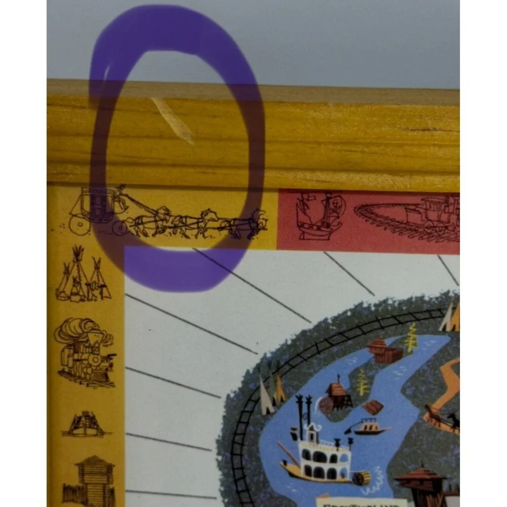 VTG Disneyland 35th Anniversary Years of‎ Magic Framed Map 12